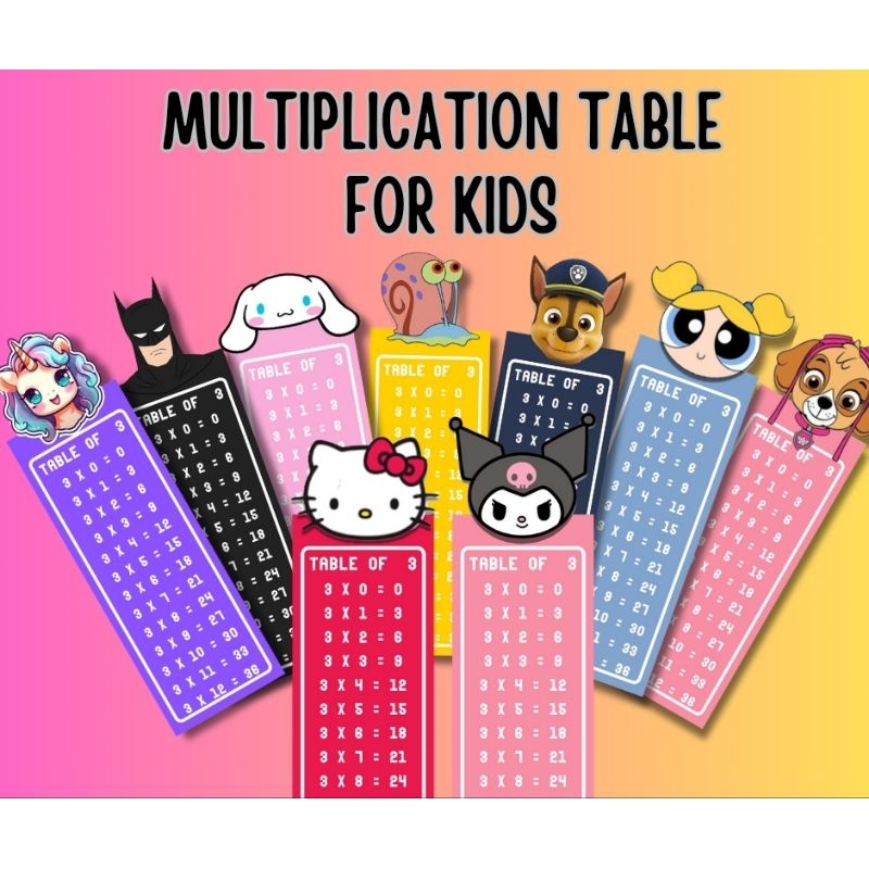 MULTIPLICATION TABLE 1-10 SET FLASH CARDS FOR KIDS | Shopee Malaysia