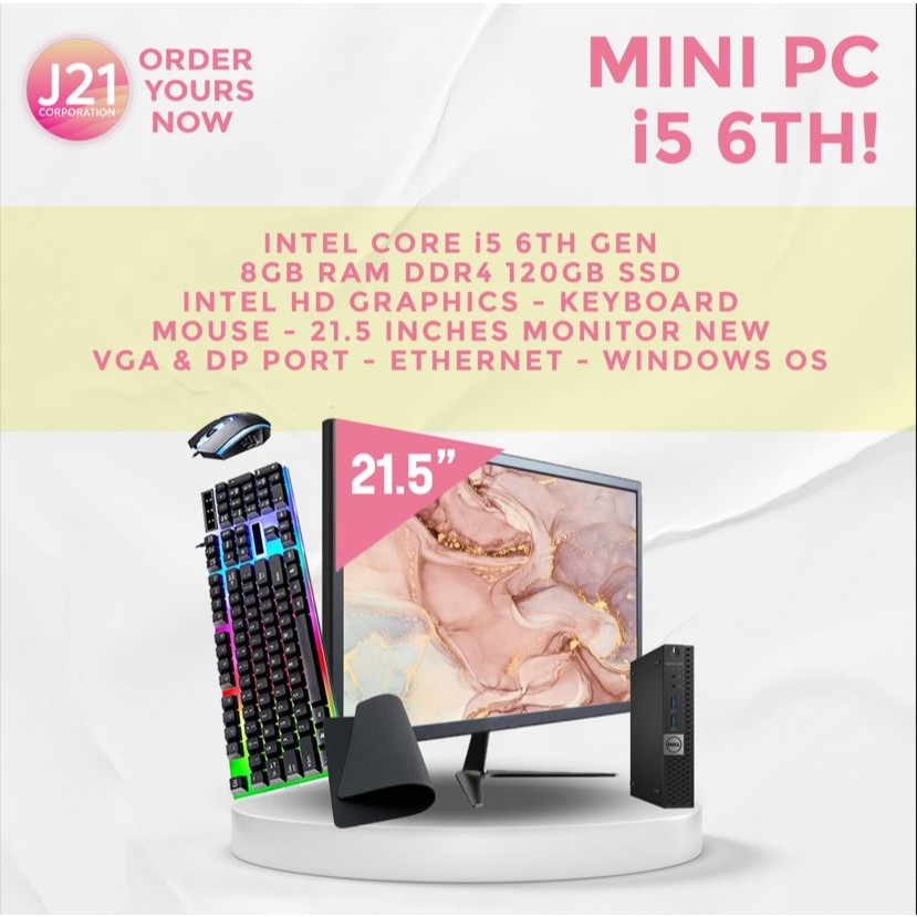 COMPUTER SET INTEL CORE i5 6TH GEN 8GB RAM 120GB SSD 21.5 INCHES NEW ...