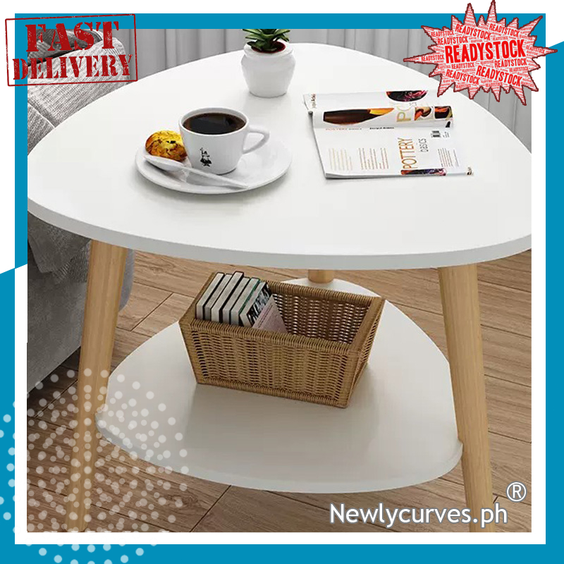 Coffee Table Double Layer Storage Living Room Wooden Tea Table Nodic ...