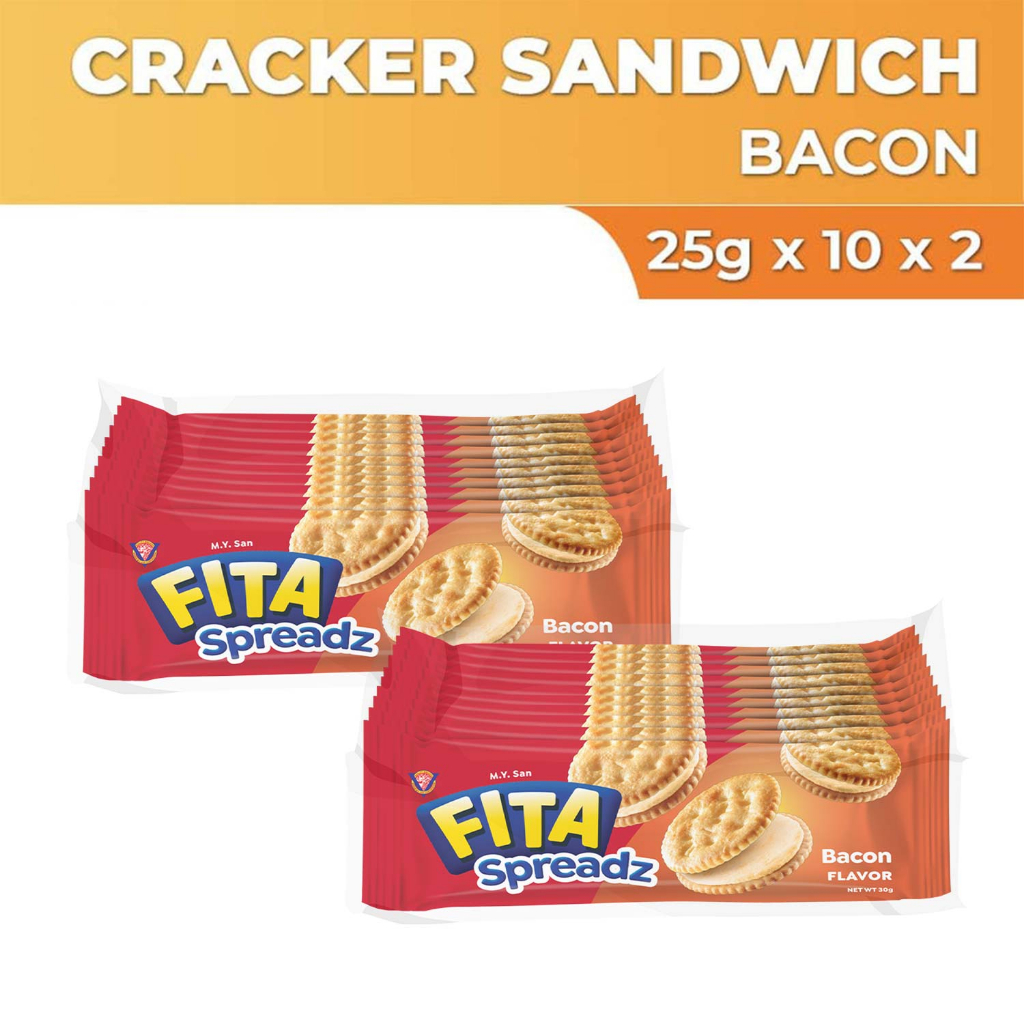 Fita Spreadz Sandwich Crackers Bacon 25g x 10 X 2 Shopee Malaysia