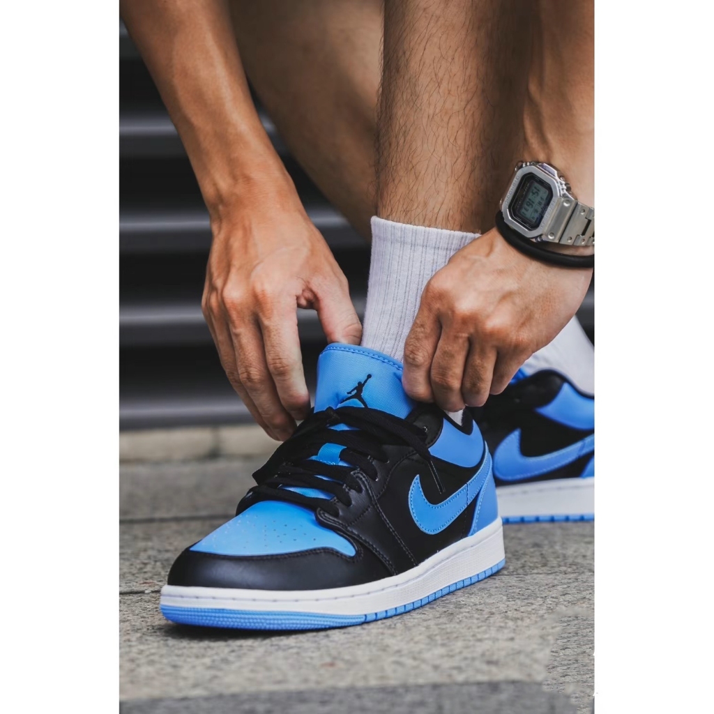 UA Casual Sneakers Air Jordan 1 Low University Blue Lowcut Rubber Shoes