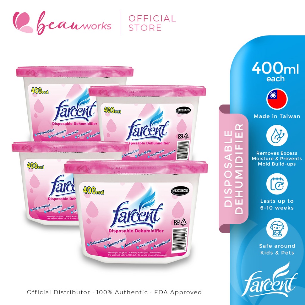 Farcent Disposable Dehumidifier Charcoal Set of 4 (400ml each) Shopee Malaysia