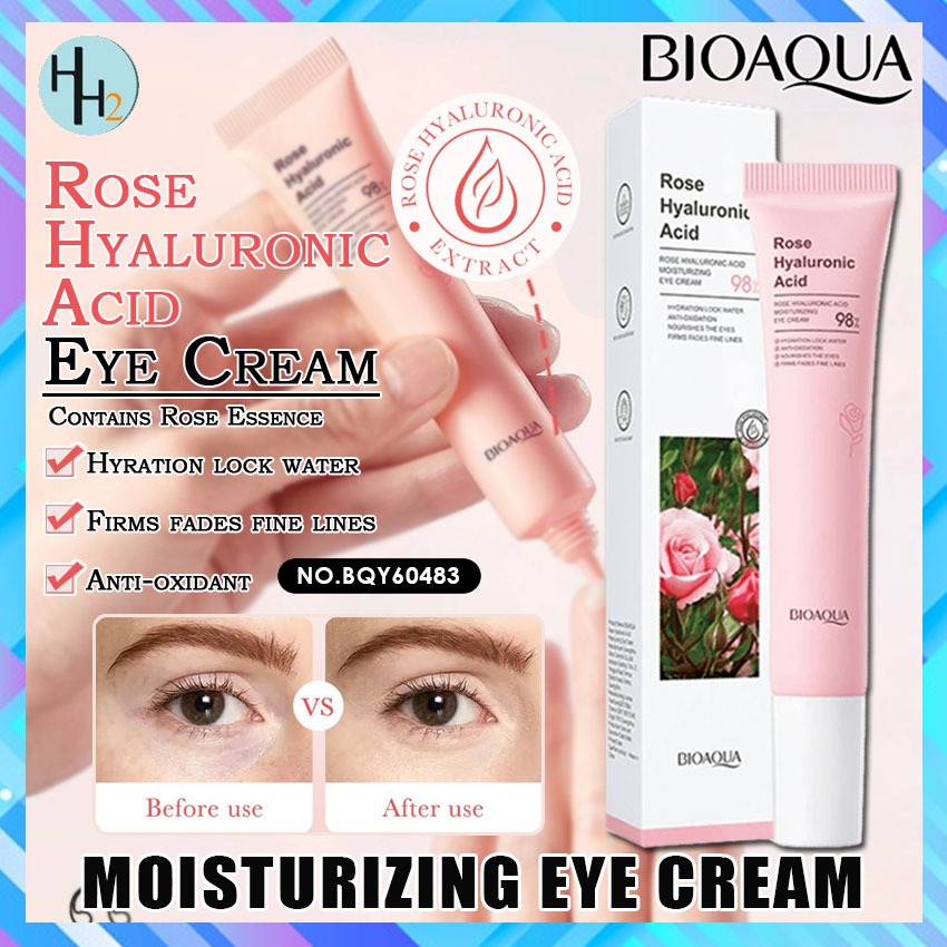BIOAQUA Rose Hyaluronic Acid EYE CREAM 20g Moisturizing Eye Cream Antiaging (NO.BQY60483