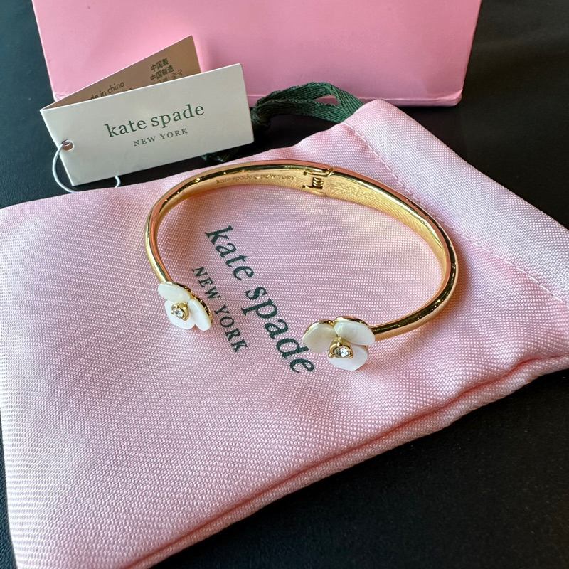 Kate Spade floral cuff bracelet, pink high quality floral cuff bangle bracelet