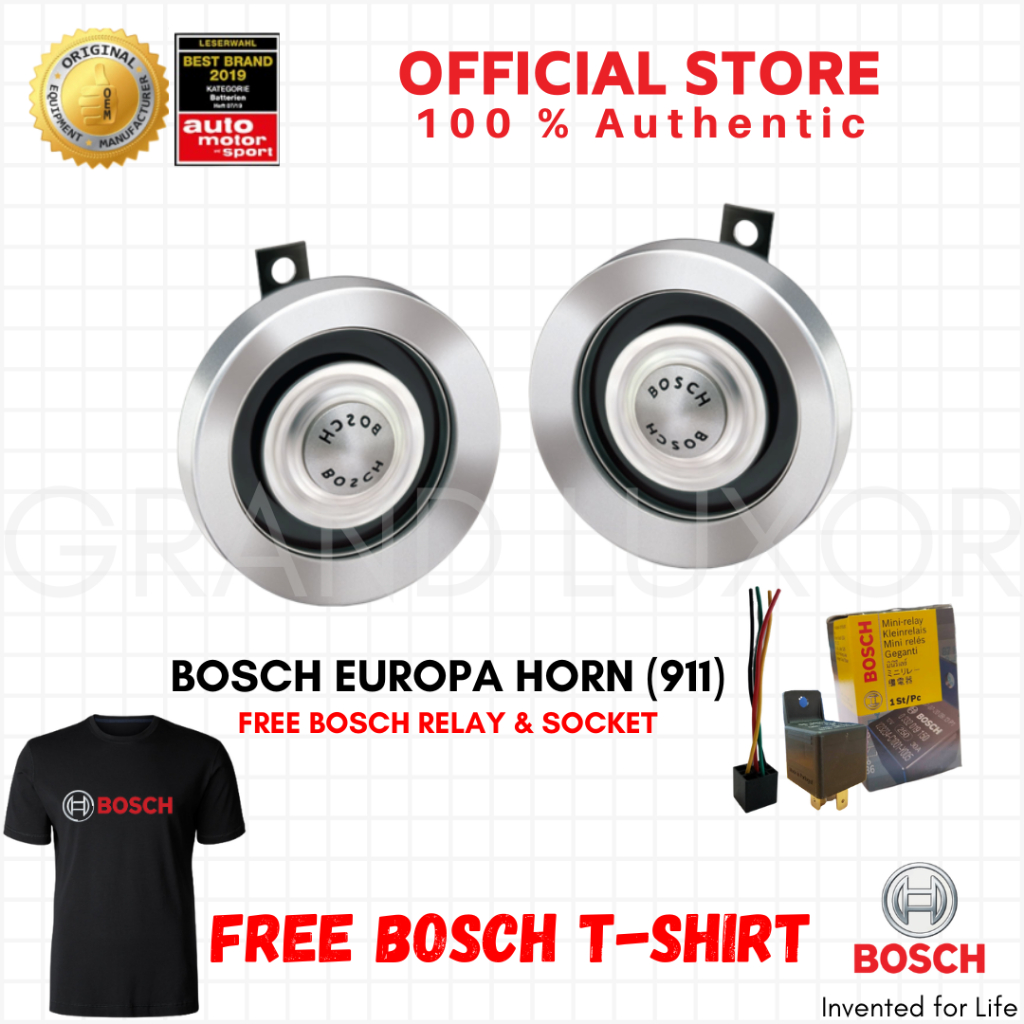Bosch Europa Horn 12V (Silver) 300/375Hz (0-320-223-911) With Relay and ...