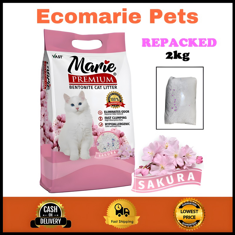 Marie Premium Cat Litter 2kg ( Sakura ) | Shopee Malaysia