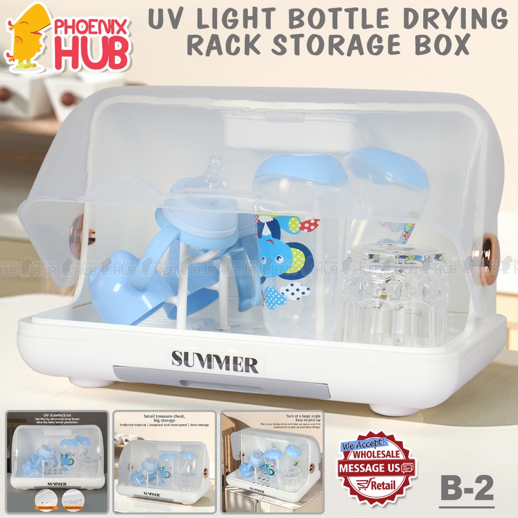 Phoenix Hub B-2 UV Disinfection Cabinet Dish Rack Storage Box Drain ...