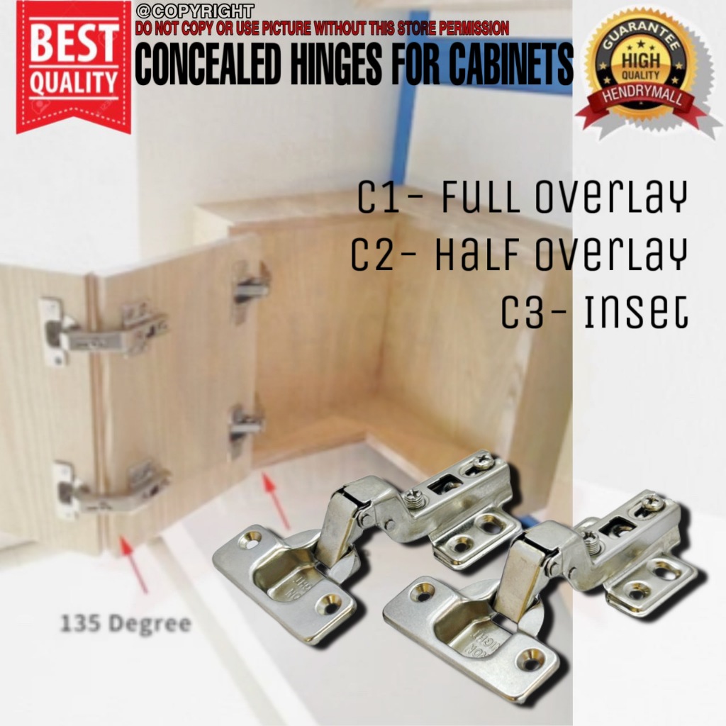 HEAVY DUTY HYDRAULIC & ORDINARY CONCEALED HINGE FOR CABINETS ETC ( C1 ...