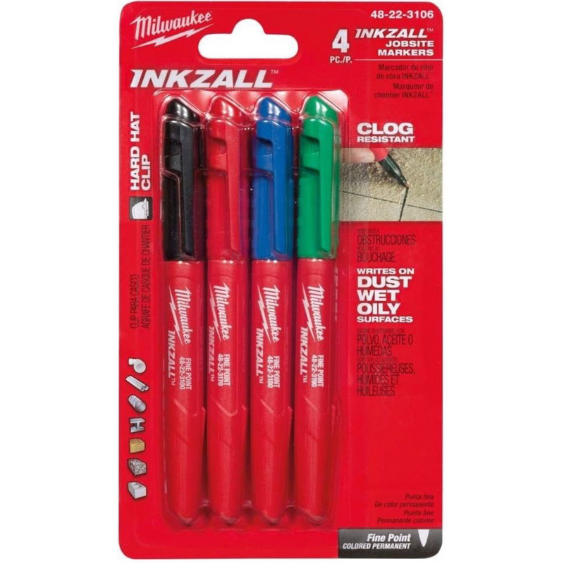 Milwaukee Inkzall Heavy Duty Industrial Permanent Marker Metal Wood ...