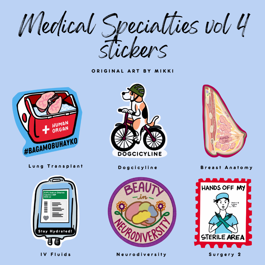 Medical Specialties series STICKERS Vol 4 - Art by Mikki | Shopee Malaysia