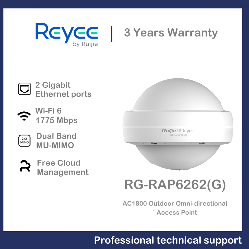 Ruijie-Reyee RG-RAP6262(G) Wi-Fi 6 AX1800 Outdoor Omni-directional ...