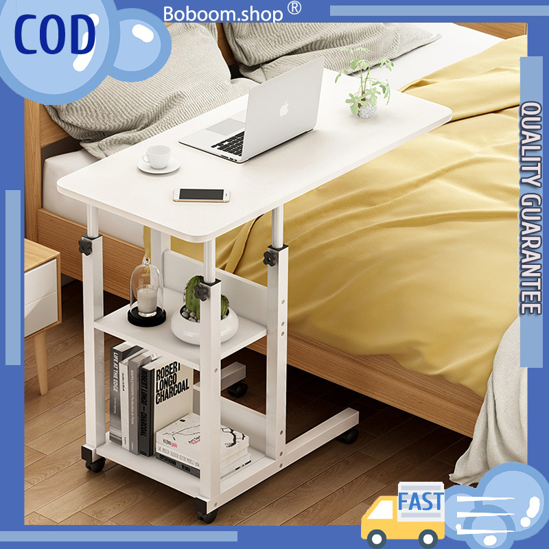 Adjustable Table Portable Standing Laptop Table Wood Bedside Computer ...