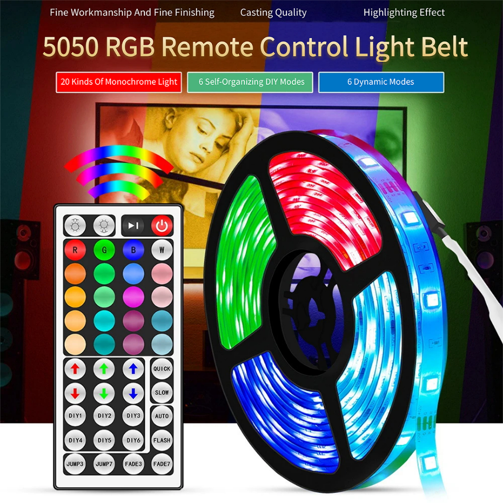 LED RGB Strip Lights Music Sensing 10M Remote Control SMD Christmas ...