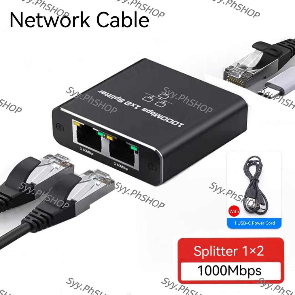 NETWORK CABLE splitter 1000mbps 1x2///RJ45 NETWORK SPLITTER ADAPTER 1x2 ...