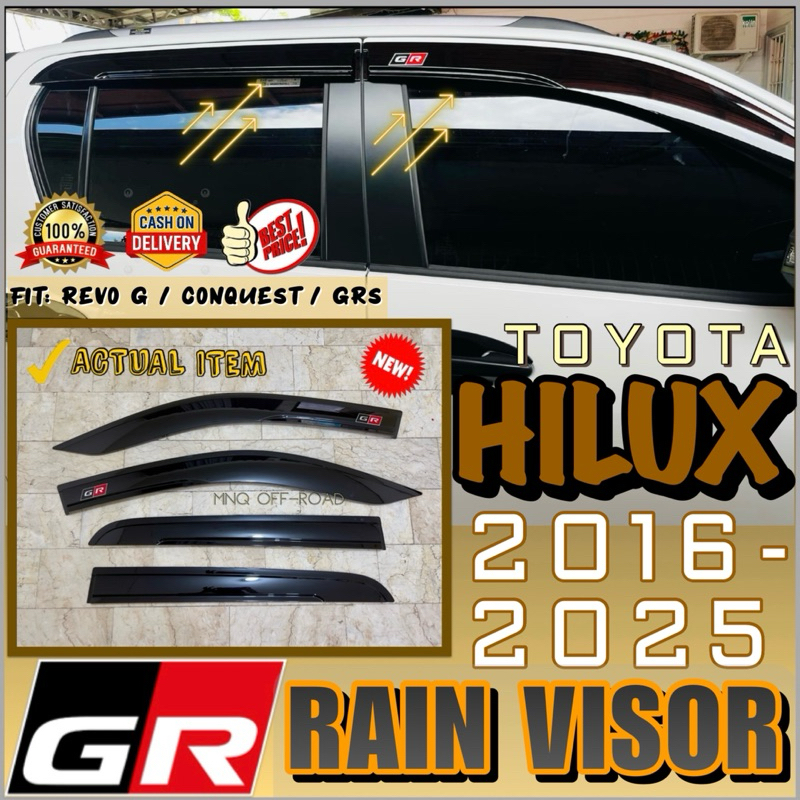 Toyota HILUX RAIN VISOR revo/conquest/grs 2016-2024 (hilux accessories ...