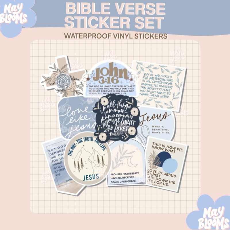 Bible verse stickers 10pcs Laptop, Tumbler, Journal Stickers ...