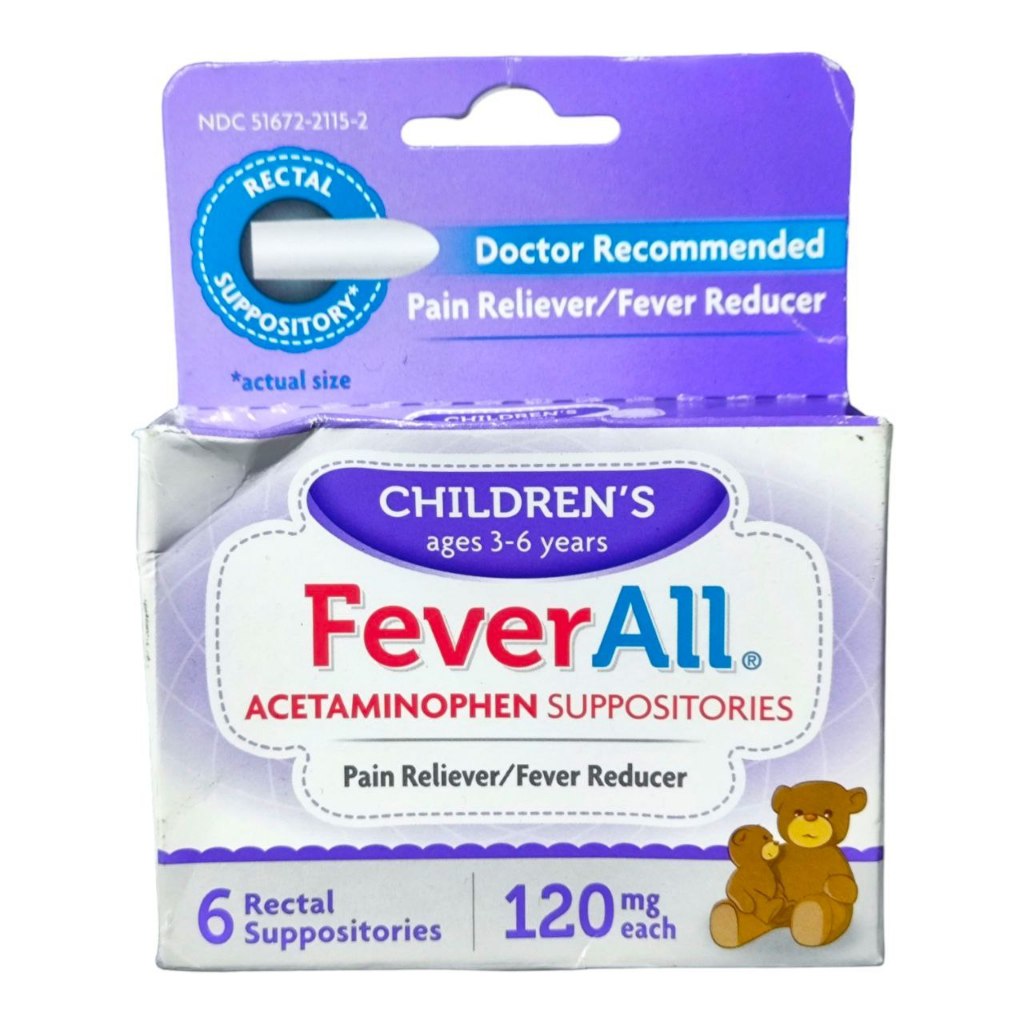 FeverAll Children's Acetaminophen Suppositories, 120 mg, 6 Count Fever ...