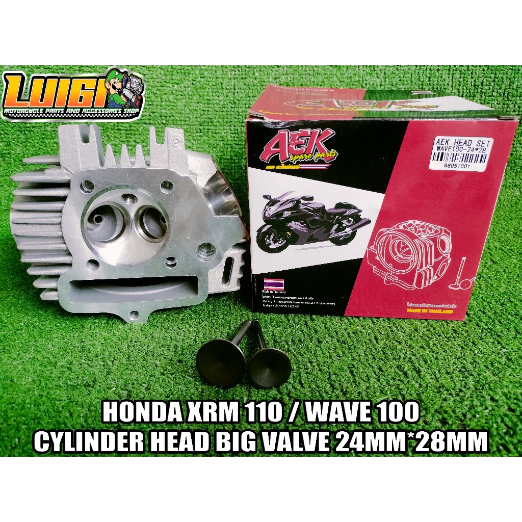 AEK HONDA XRM 110 / WAVE 100 CYLINDER HEAD BIG VALVE 24MM*28MM MADE ...