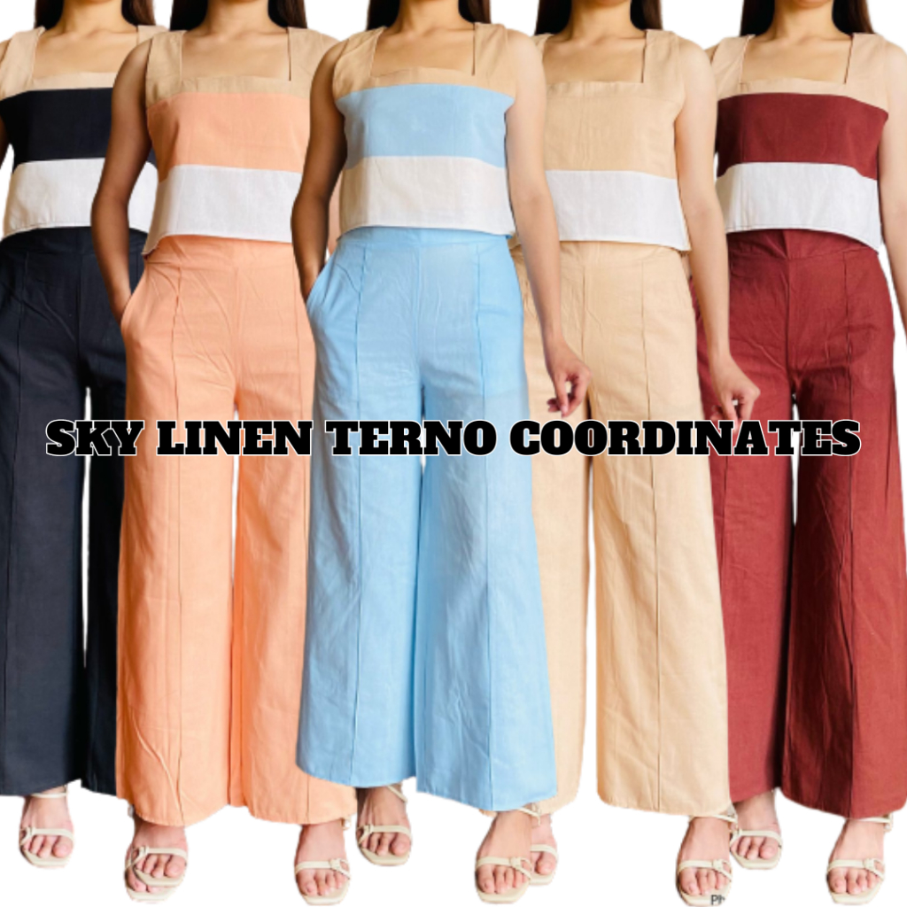 Sky Linen Terno Coordinates (Pants) | Shopee Malaysia