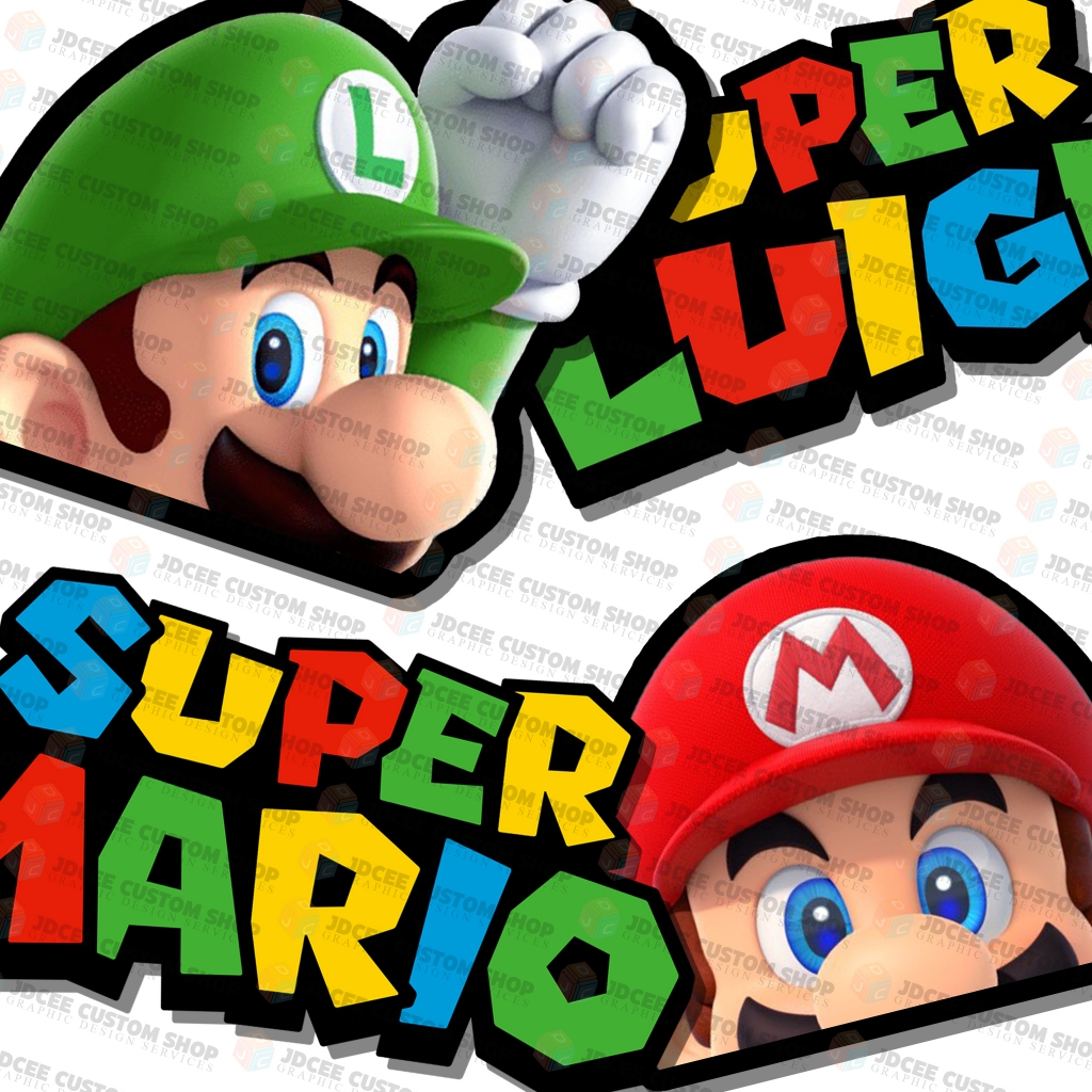 AQUAFLASK PEEKER STICKERS Super Mario Bros. Luigi | Mario Character ...