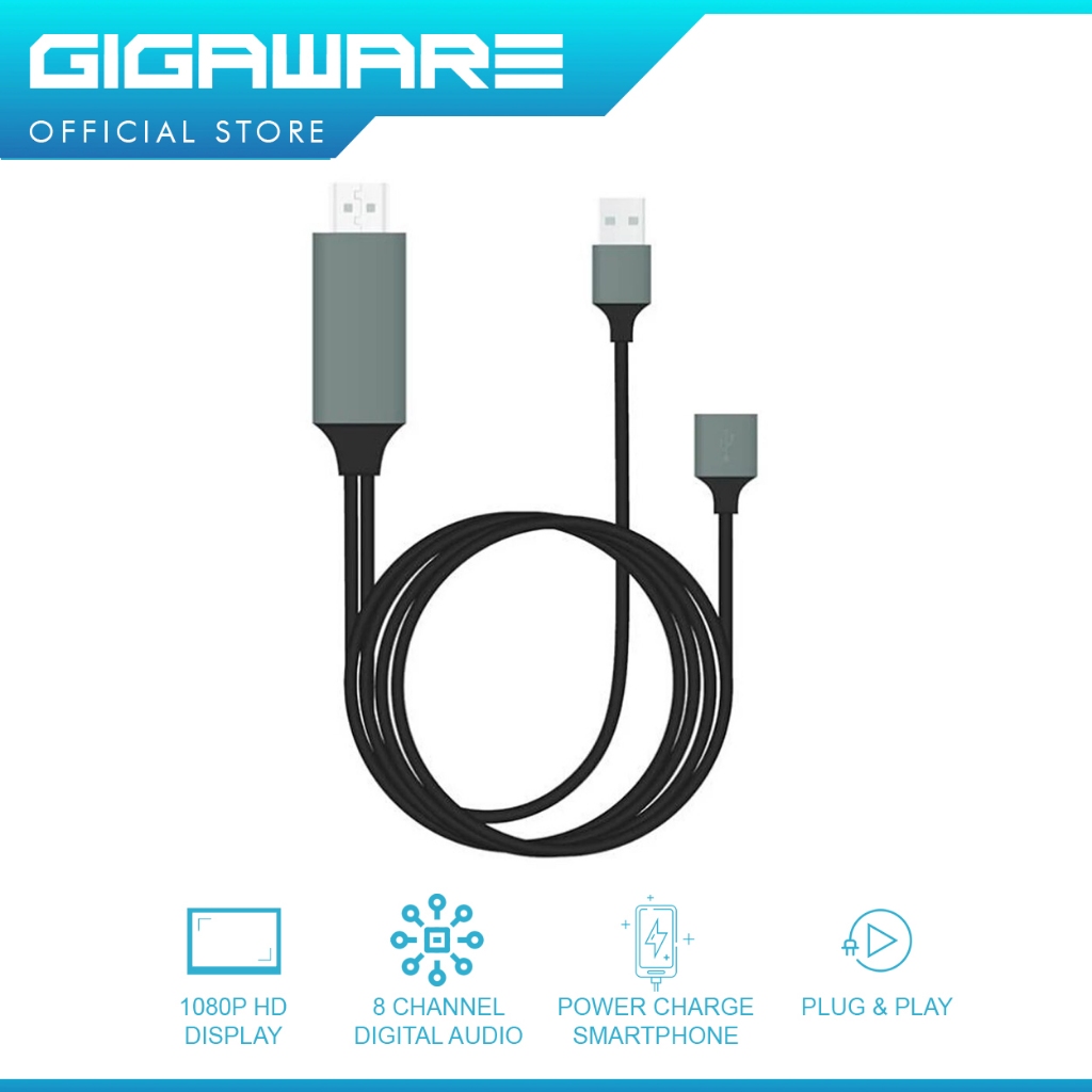 Gigaware HDMI Adapter For IPhone IPad Android Phone To TV Cable