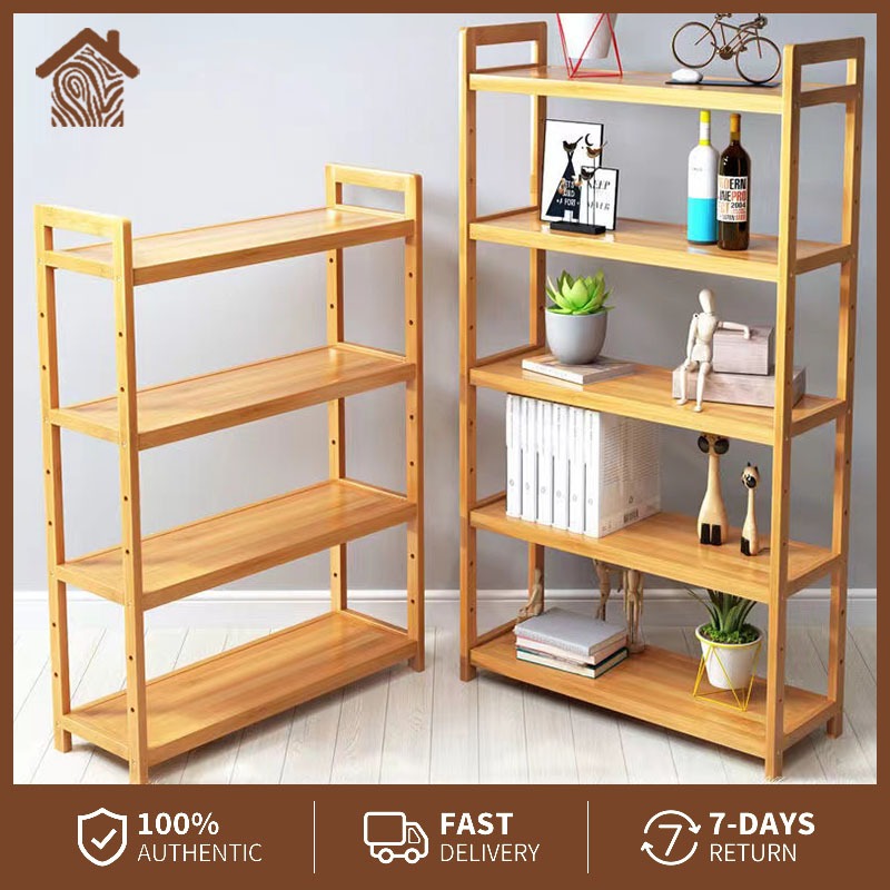Wooden Shelf Rack Organizer Layer Book Shelf Bedroom Kitchen Shelf ...