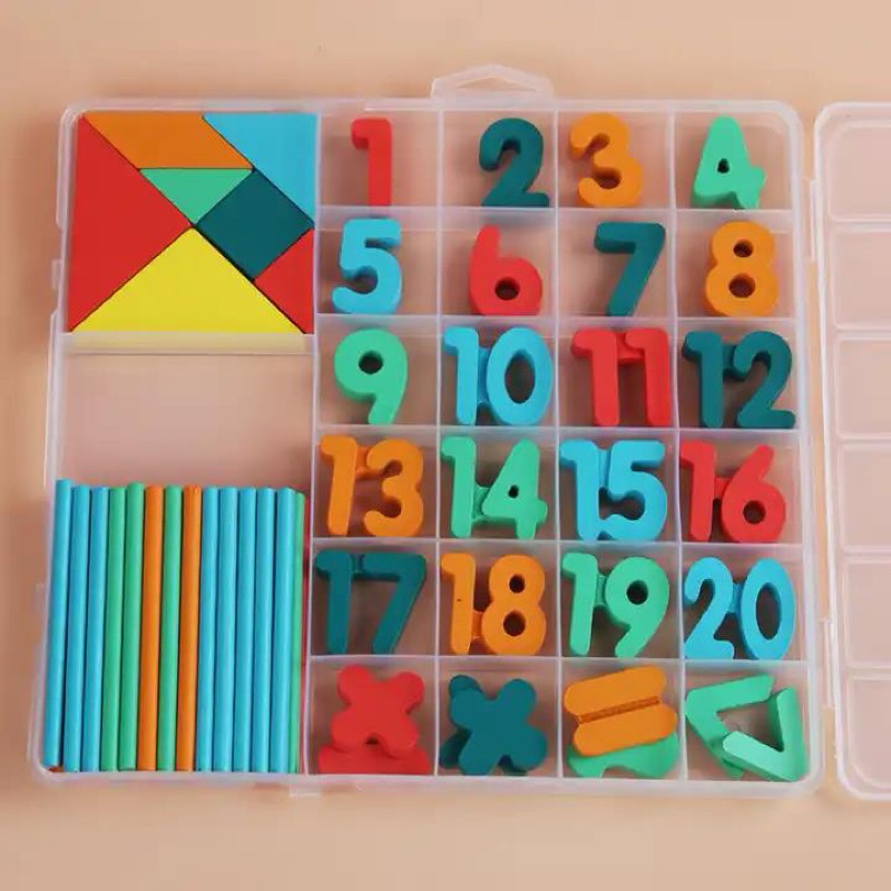 educratePH Math Manipulative Counting Sticks, Tangram and Wooden Number