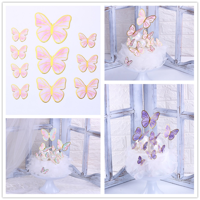 10 Pcs Multi-pack Paper Butterfly Topper Cake Topper Birthday Cake ...