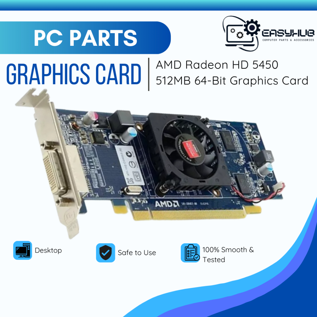 AMD Radeon HD 5450 512mb 64bit DDR3 Graphics Card for Desktop (USED ...