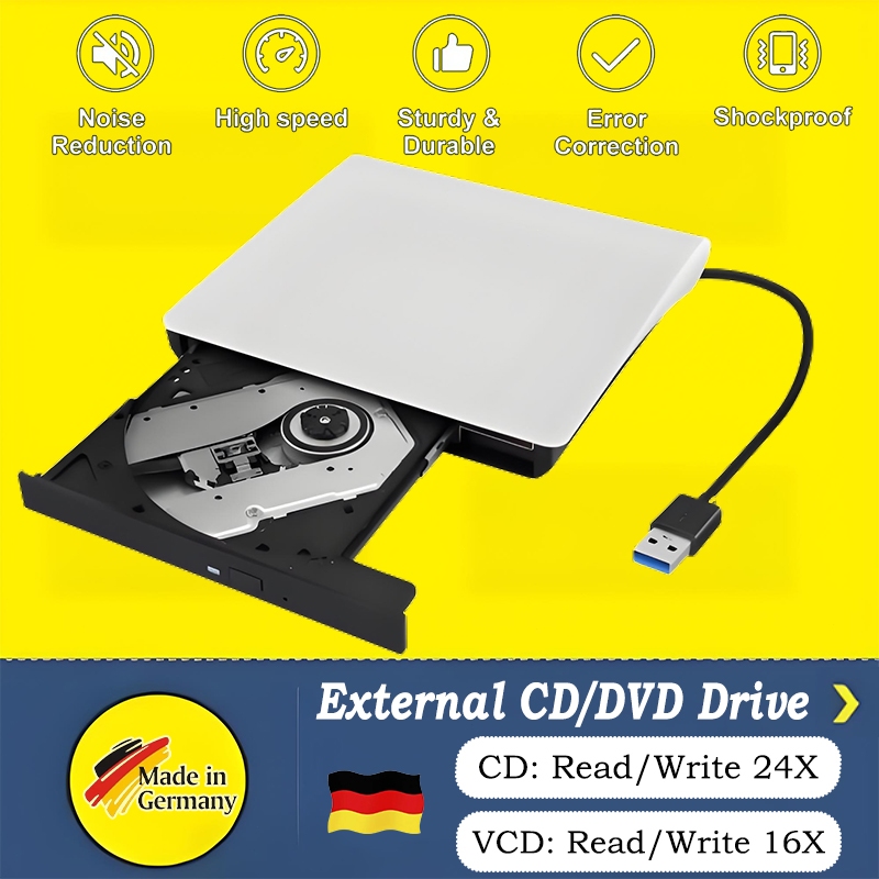 External DVD Optical Drive USB TypeC 3.0 CD DVD ROM CD RW Player Reader ...
