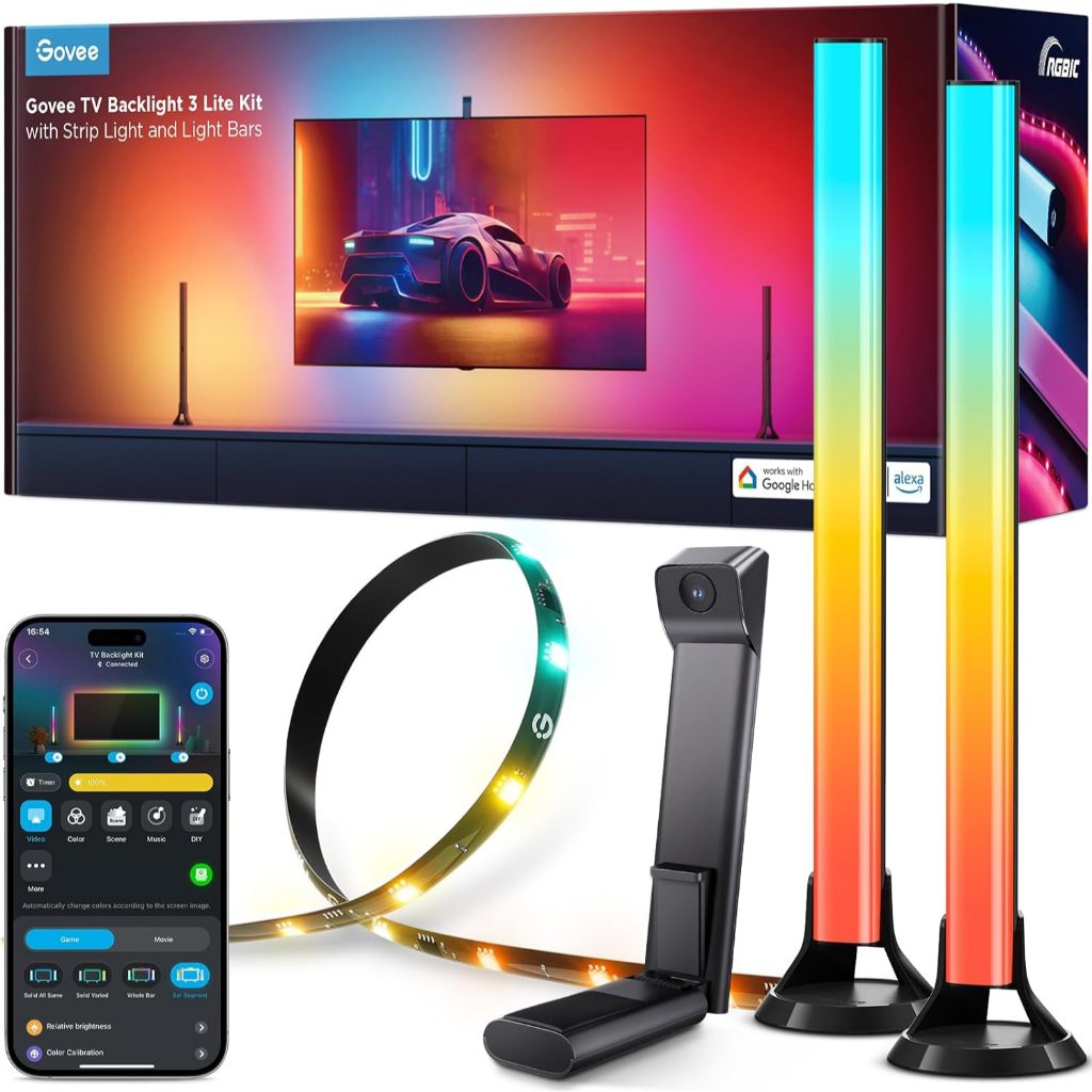 Govee TV Backlight 3 Lite Kit LED Strip Lights & Light Bars with Camera