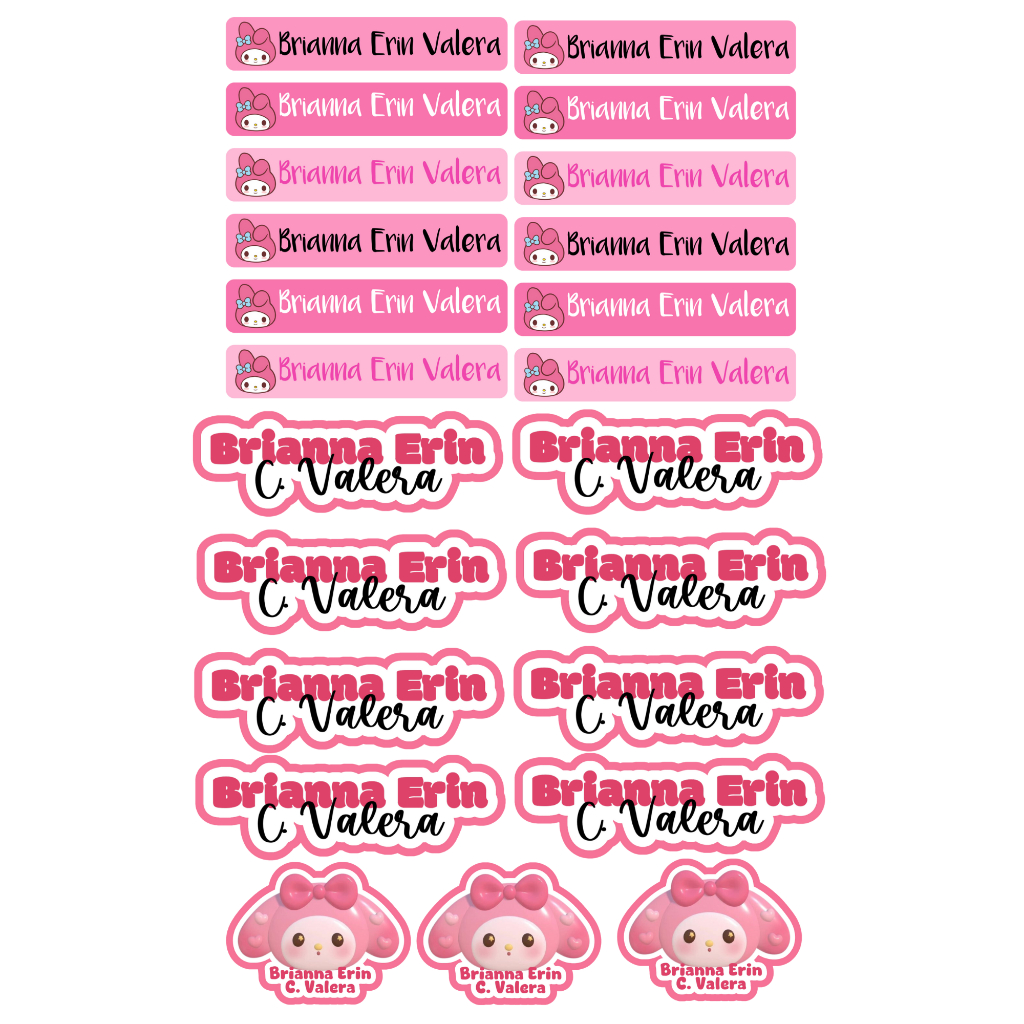 Customized Laminated Vinyl Sticker Name Labels for School Supplies ...