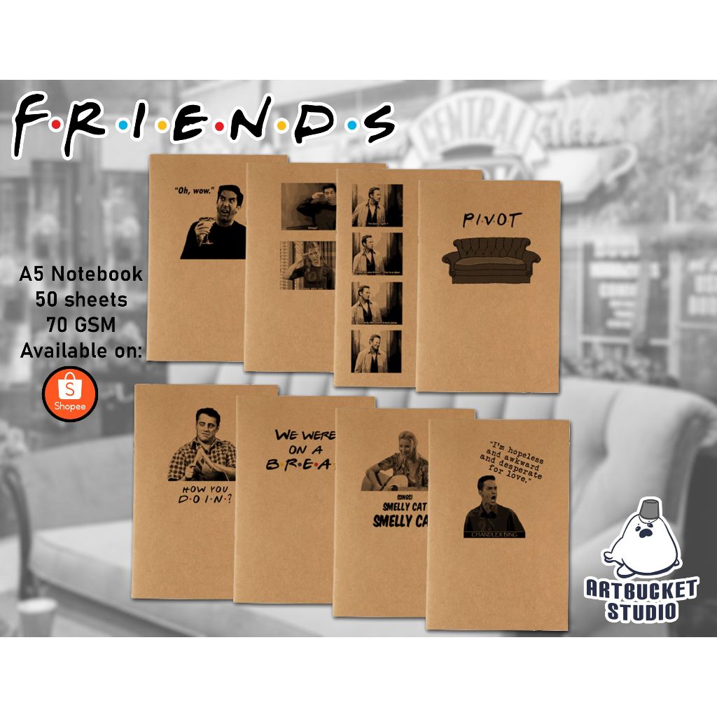 FRIENDS TV Show | A5 Notebook (Joey, Phoebe, Chandler, Ross, Rachel ...