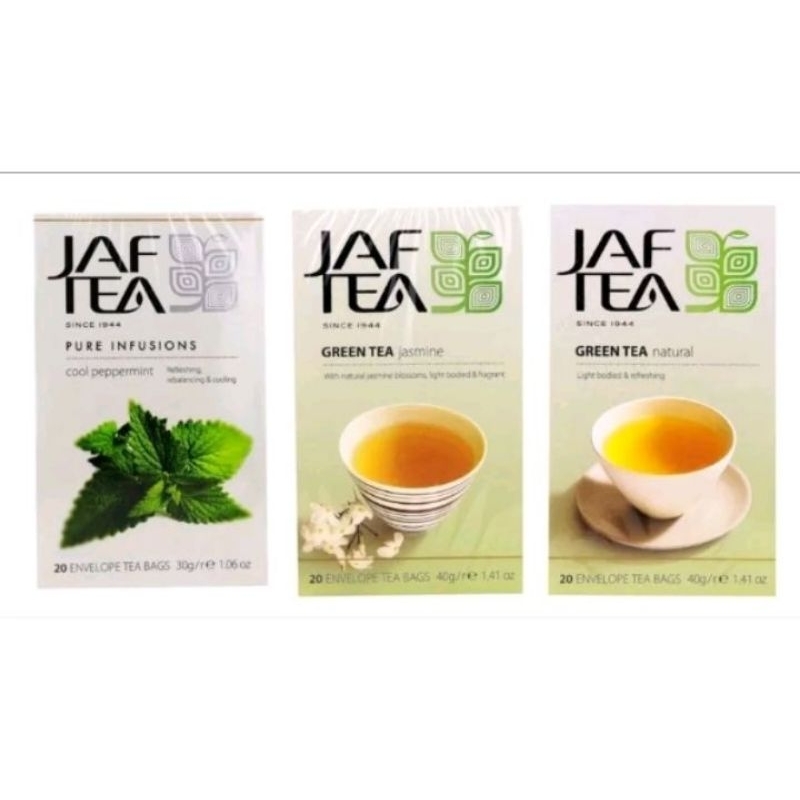 JAF TEA GREEN TEA NATURAL, JASMINE, COOL PEPPERMINT 20 TEA BAG (40g