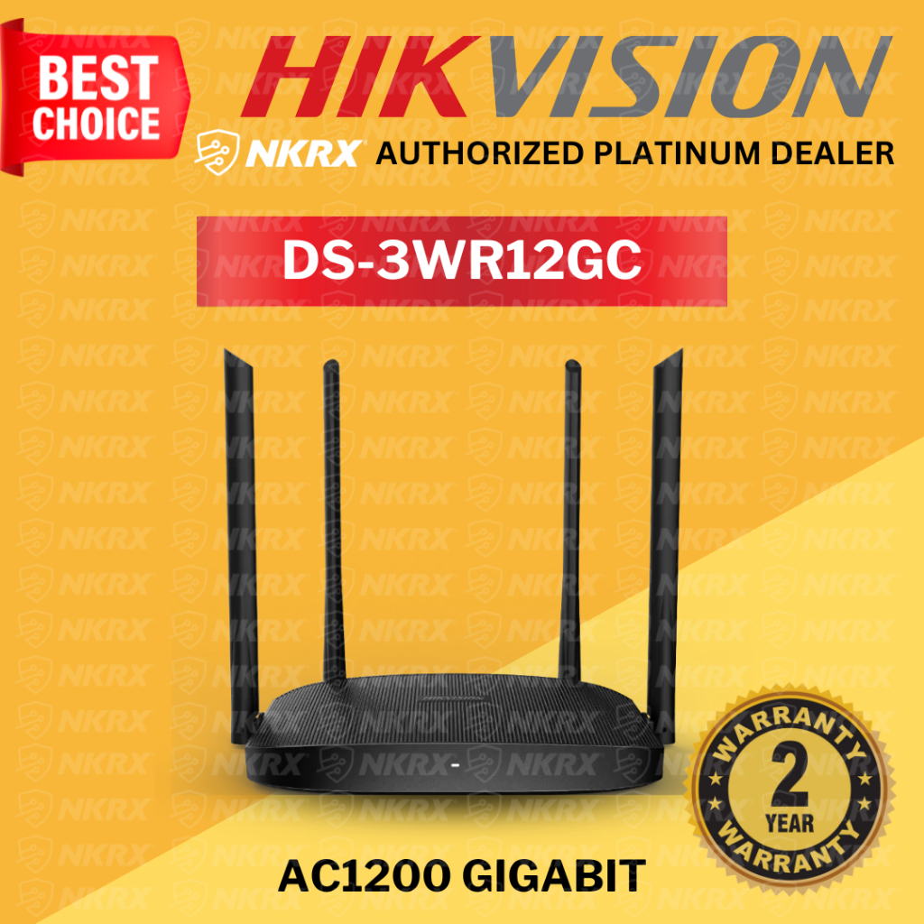 Hikvision DS-3WR12GC AC1200 Gigabit Wireless Router | Beamforming | 5 ...