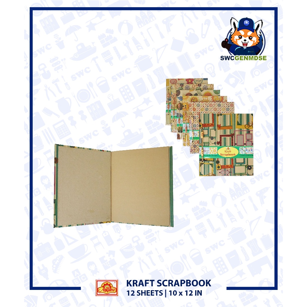 ANDREA Kraft Scrapbook | Colorful Scrapbook | 12 Sheets | Shopee Malaysia