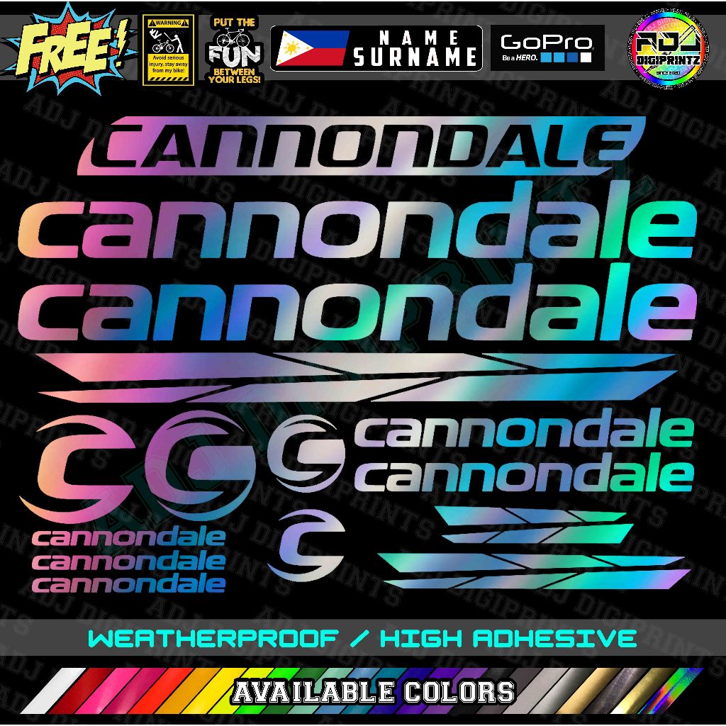 CANNONDALE Bike Frame Set Decals Stickers MTB SPECIAL COLOR VINYL