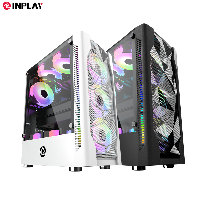 Inplay Meteor 03 Mid Tower Case Tempered Glass Gaming Computer Case ATX ...