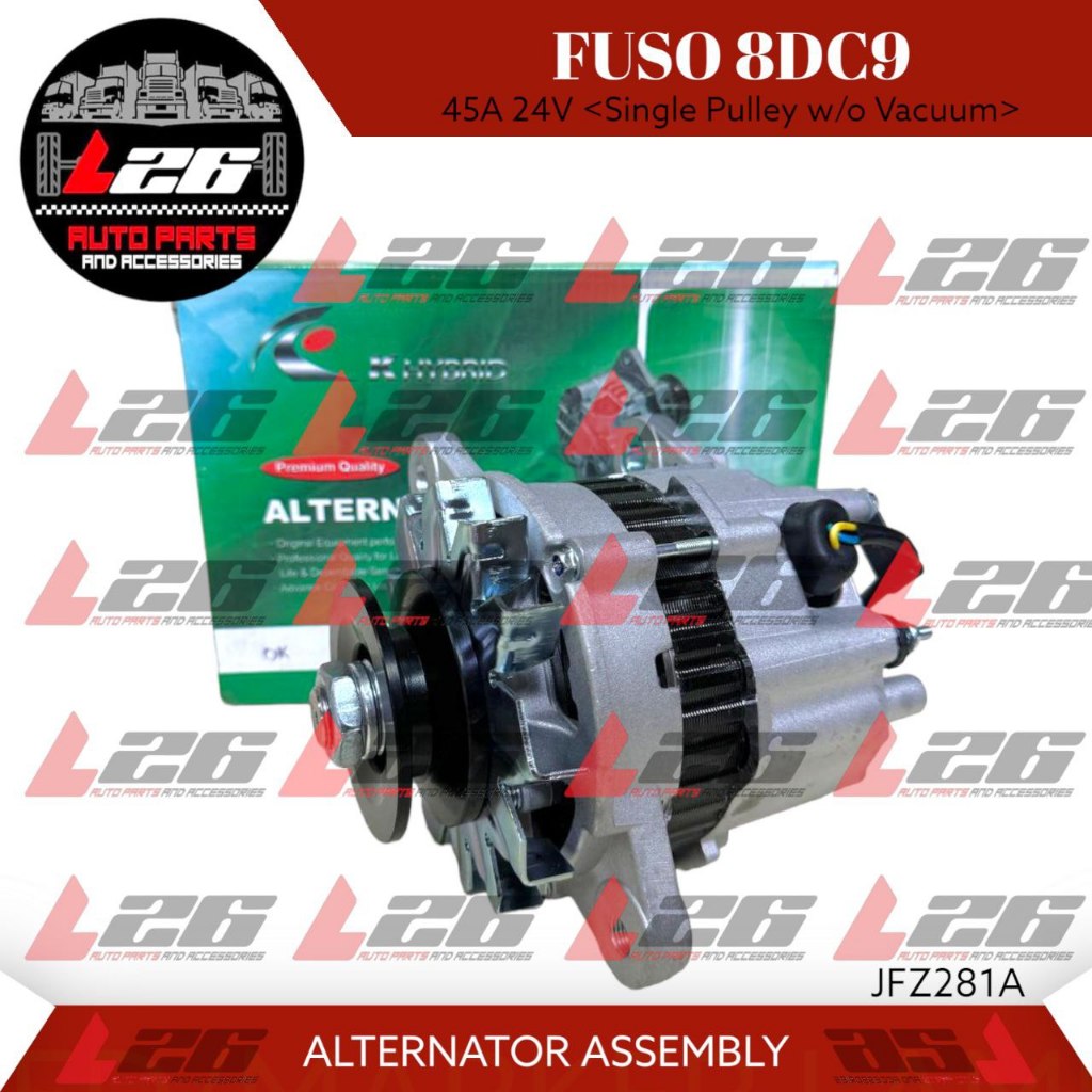 Khybrid Mitsubishi Fuso 8DC9 Alternator Assembly 45A 24v Single Pulley ...