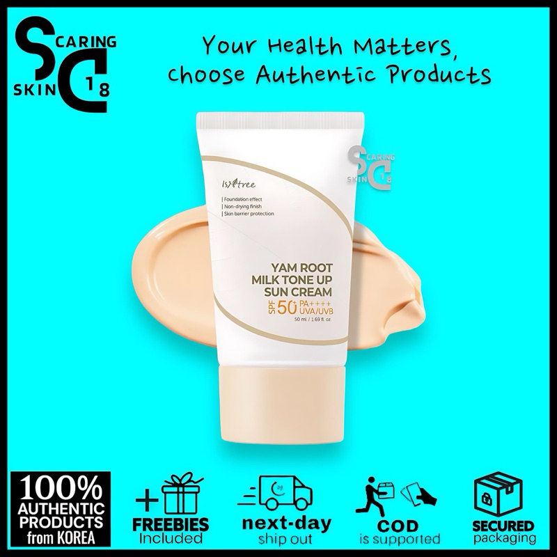 Isntree Yam Root Milk Tone Up Sun Cream SPF50+ PA++++ 50ml SkinCaring18 ...