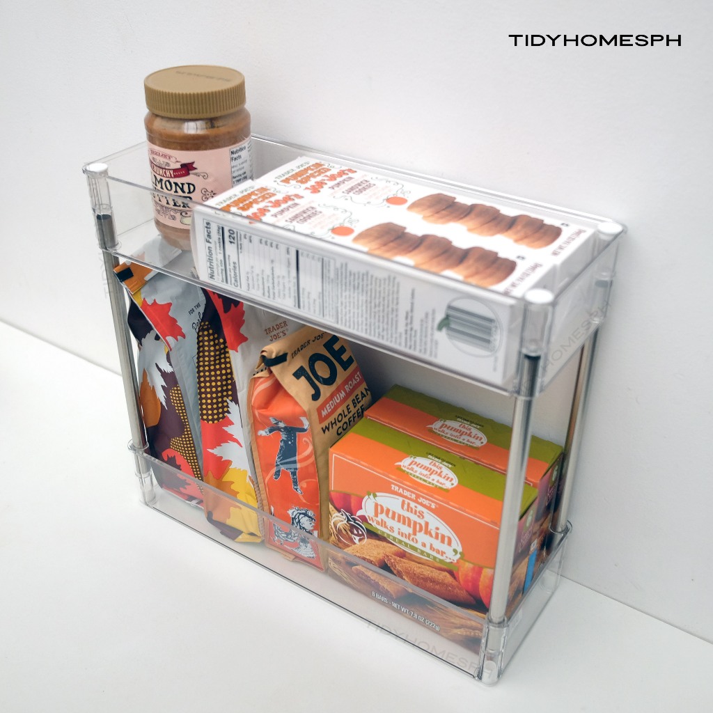 TIDYHOMESPH 2-Tier Clear Rack with Removable Wheels | Transparent ...