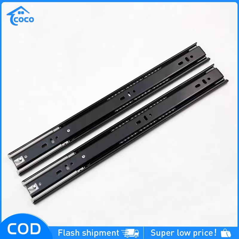 Soft Closing Hydraulic Drawer Full Extension 3 Fold Drawer Slide Guide ...