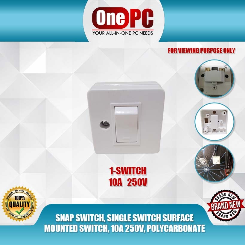 ONE PC SNAP SWITCH, SINGLE SWITCH SURFACE MOUNTED SWITCH, 10A 250V ...