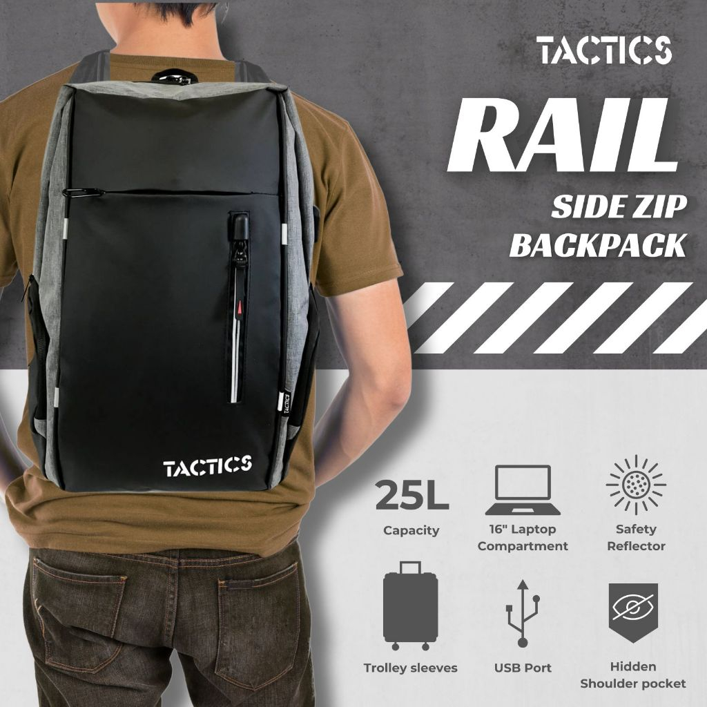 Tactics Rail 25L Sidezip Backpack for Men Womens Backpack (E323 ...