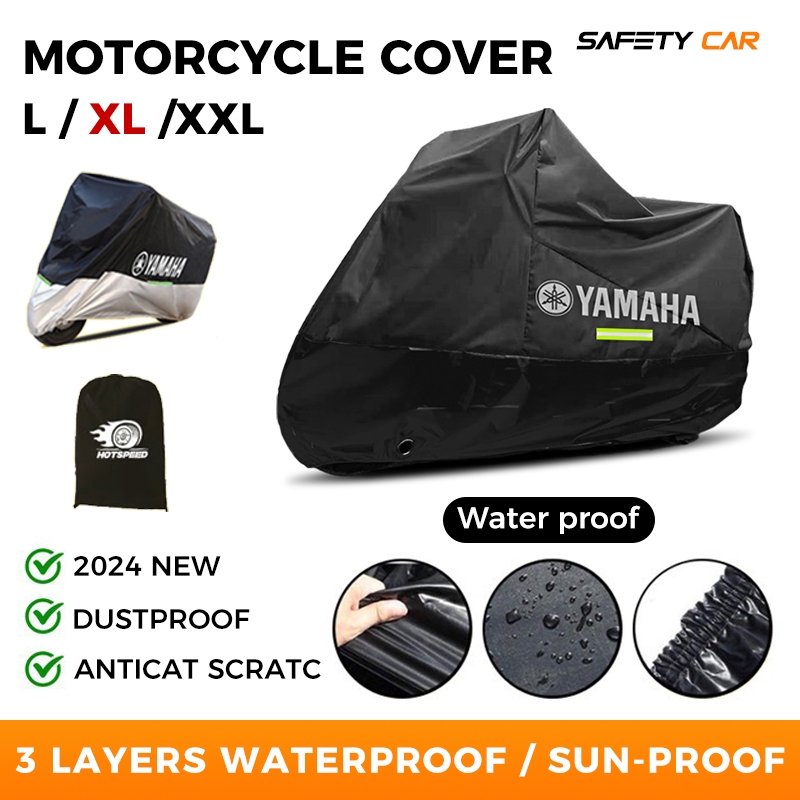 Housse De Moto Waterproof Taille XL - Noire Extérieur, Argentée Intérieur - Pour Sportive Kawasaki, Honda, Yamaha