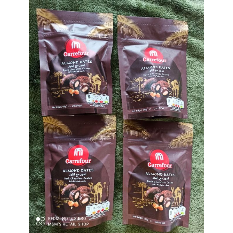 Carrefour ALMOND DATES Dark Chocolate Coated 100g | Shopee Malaysia