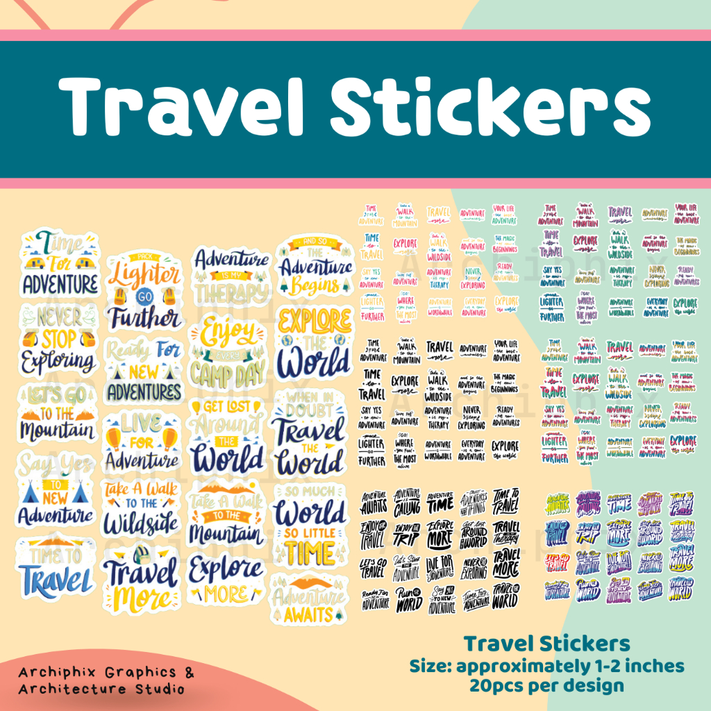 Travel Adventure Stickers by Archiphix (Set of 20 pcs) | Shopee Malaysia
