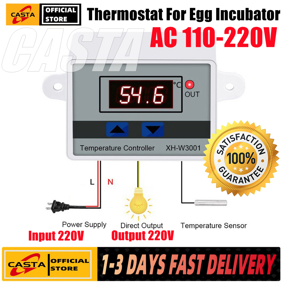 AC 220V Temperature Controller Incubator W3001 Digital Led Thermostat ...