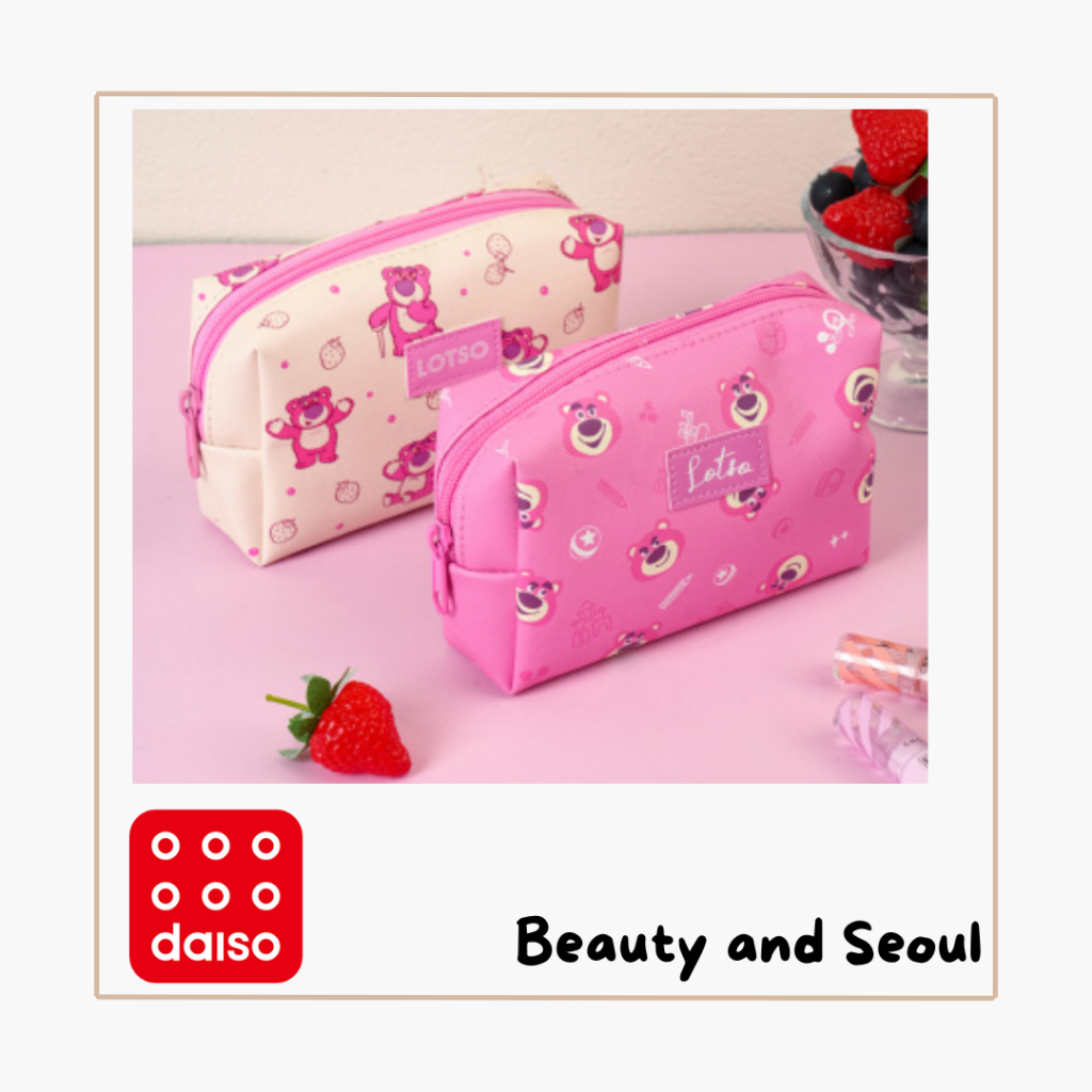 DAISO KOREA - Pixar Toy Story Lotso Pattern Square Pouch | Shopee Malaysia