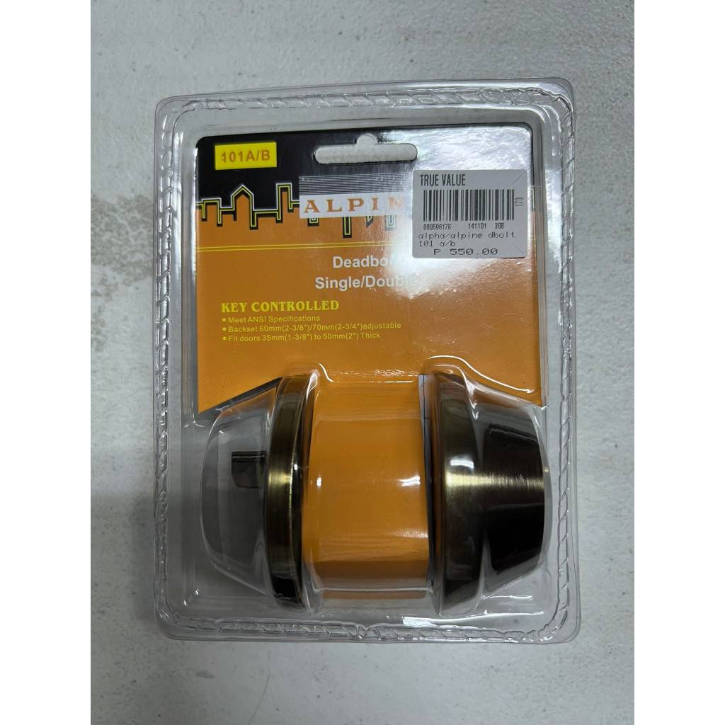 ALPINE DEADBOLT SINGLE/DOUBLE 101A/B KEY CONTROLLED fit doors 35mm to ...